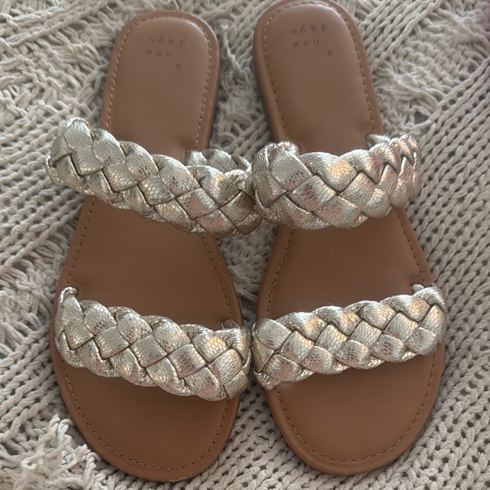 Gold Braided Women's Sandals